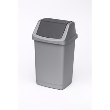 +Atkritumu tvertne 15L Click-it, CURVER, sudraba (jauns kods PRO116692)