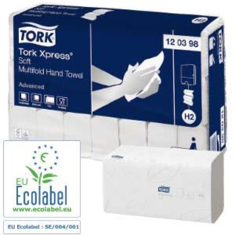 Dvieļi-salvetes 2 slāņi, Advanced Soft H2, 180 Z-salvetes TORK