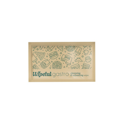 Mitrās salvetes Wipeful Gastro Kraft, individuālā iepakojumā 6x10cm, 1000 gab/kastē