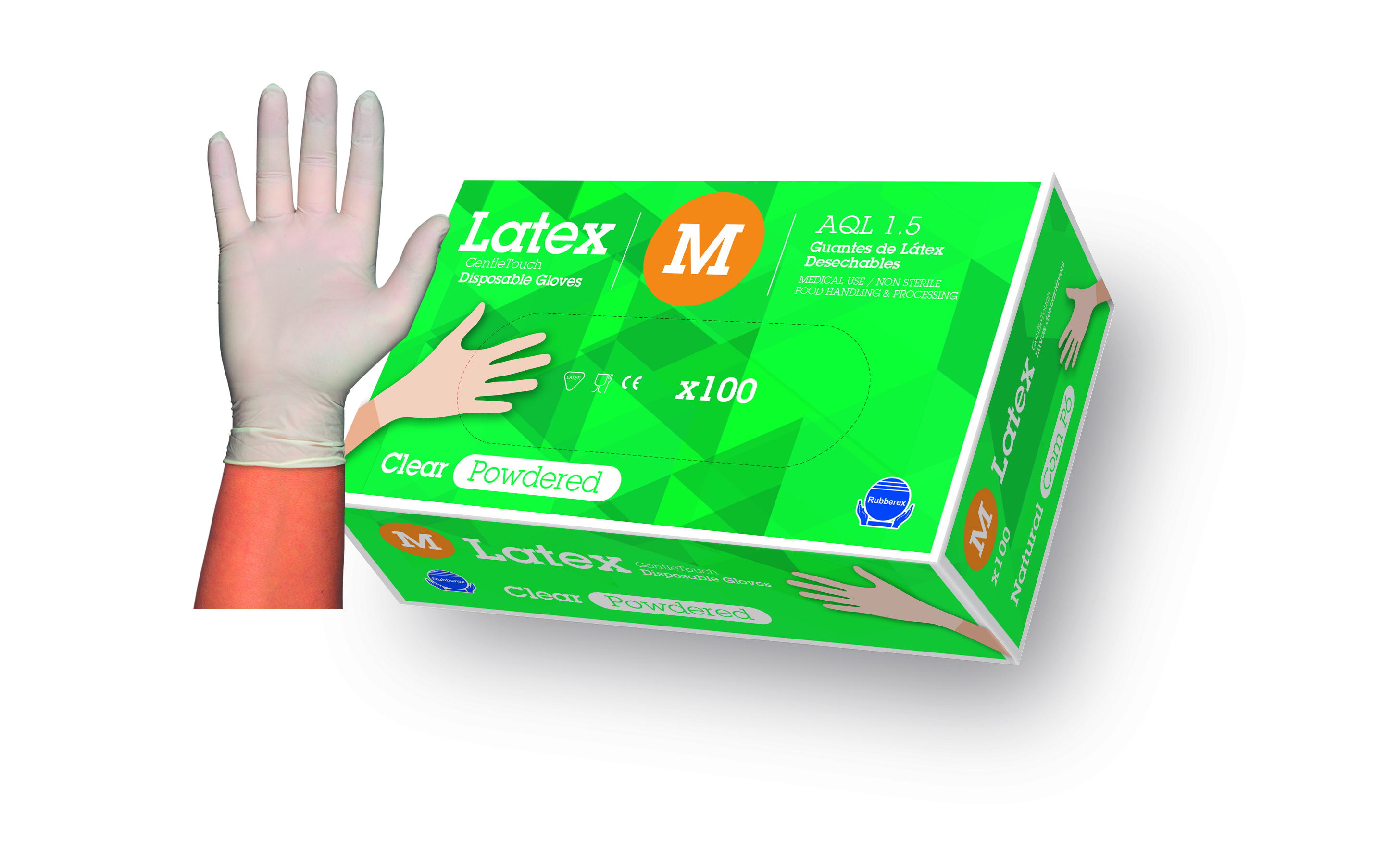 Lateksa Cimdi Gentle Touch /M izmērs/pūdereti/100
