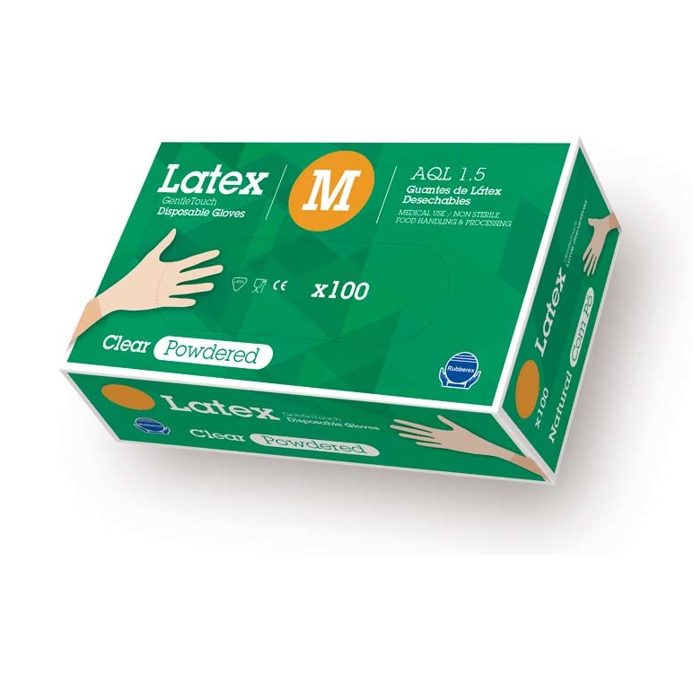 Lateksa Cimdi Gentle Touch /L izmērs/pūdereti/100