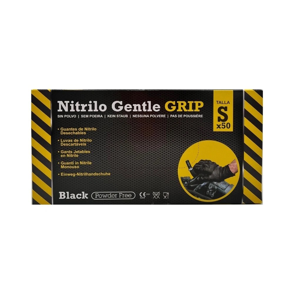 Nitrila cimdi, "Gentle Grip", melni