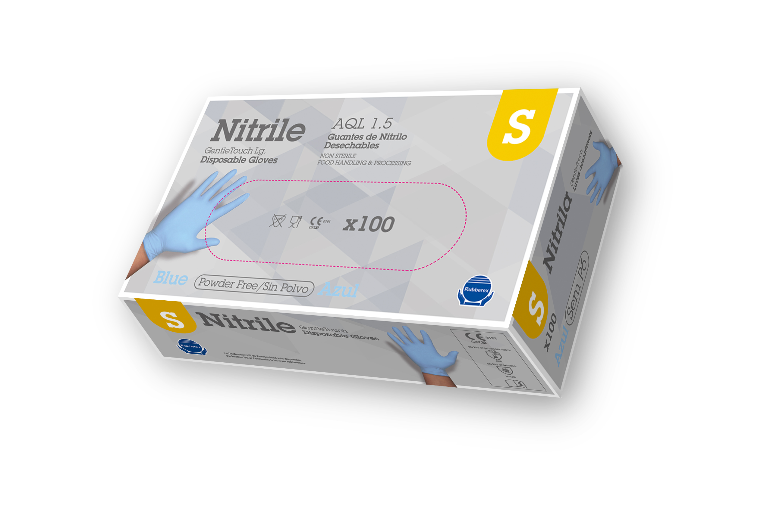 Nitrila cimdi bez pūdera, "Gentle