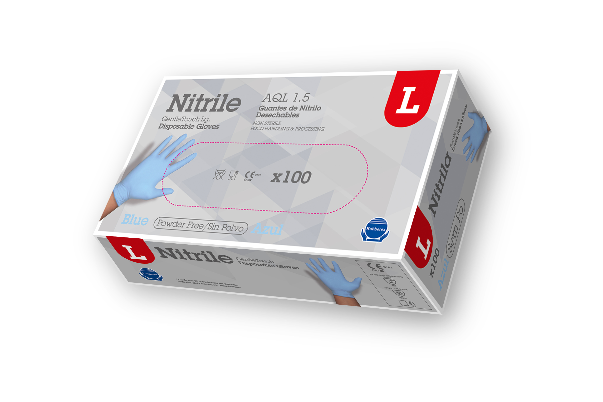 Nitrila cimdi bez pūdera, "Gentle