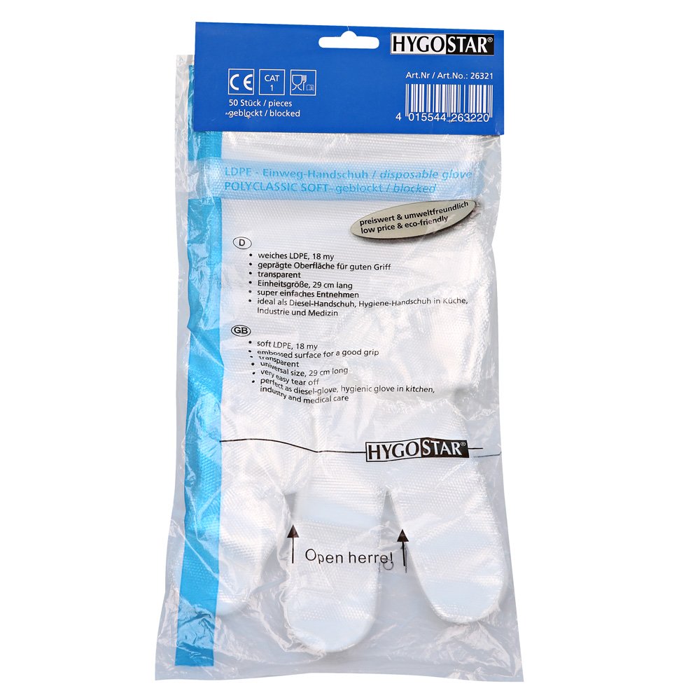 Cimdi LDPE, Polyclassic Soft, L, blisterī