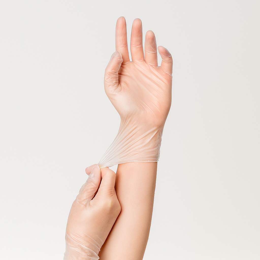 Vinila cimdi Gentle Touch, 24cm, caurspīdīgi