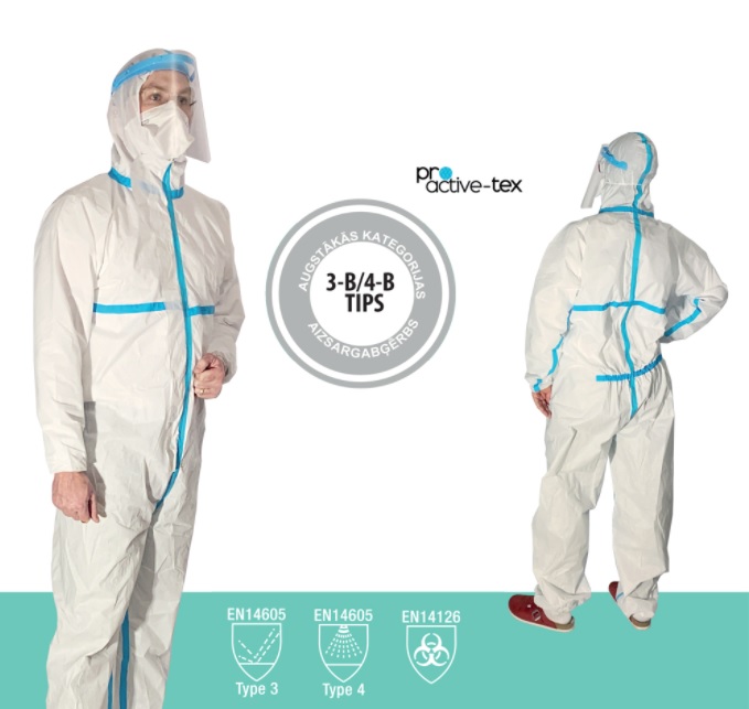 Kombinezons PROACTIVE-TEX, B-3/B-4 tips, PP, balts