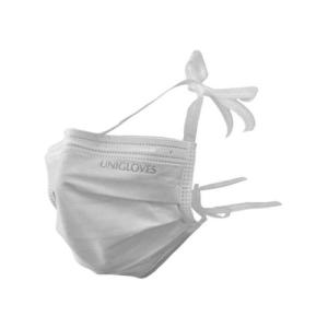 Vienreizlietojamas sejas maskas, aizsienamas, UNIGLOVES,baltas