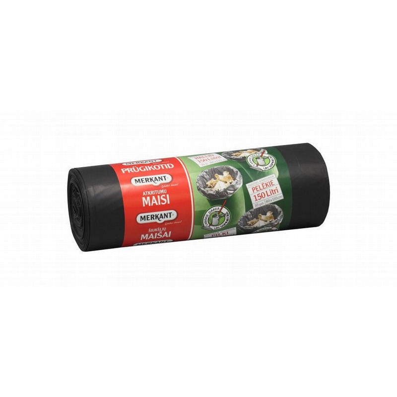 Atkritumu maisi150L, 80x110cm, pelēki, 37mikr, LDPE