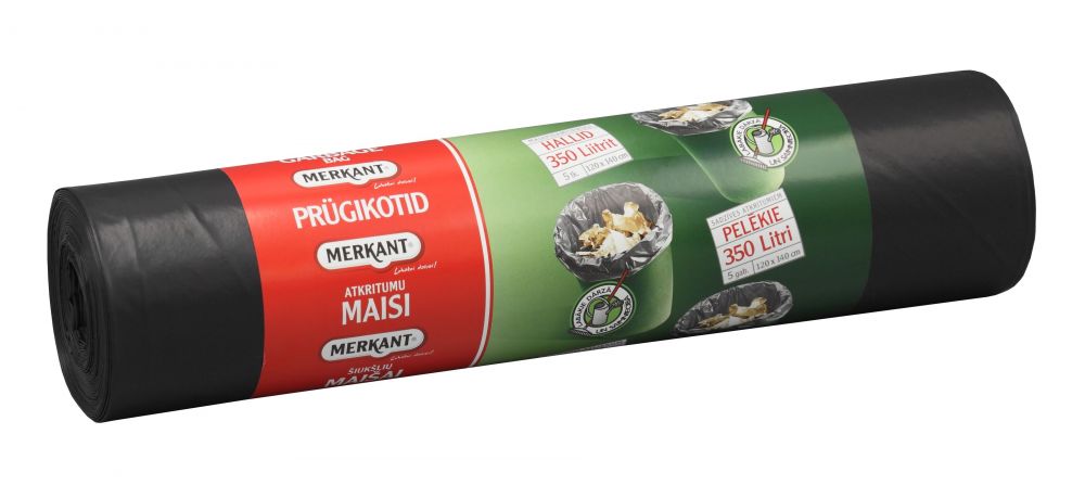 Atkritumu maisi 350L, 120x140cm, pelēki, 50my