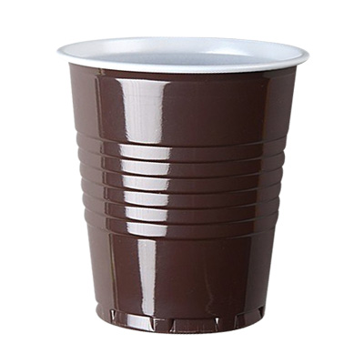 Glāze, PP, 180ml, Automat,  balta-brūna (100gab