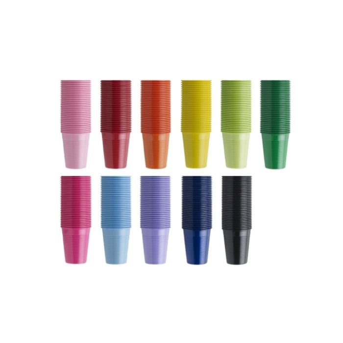 Plastmasas glāzītes, melnas, tilpums 180ml, N100