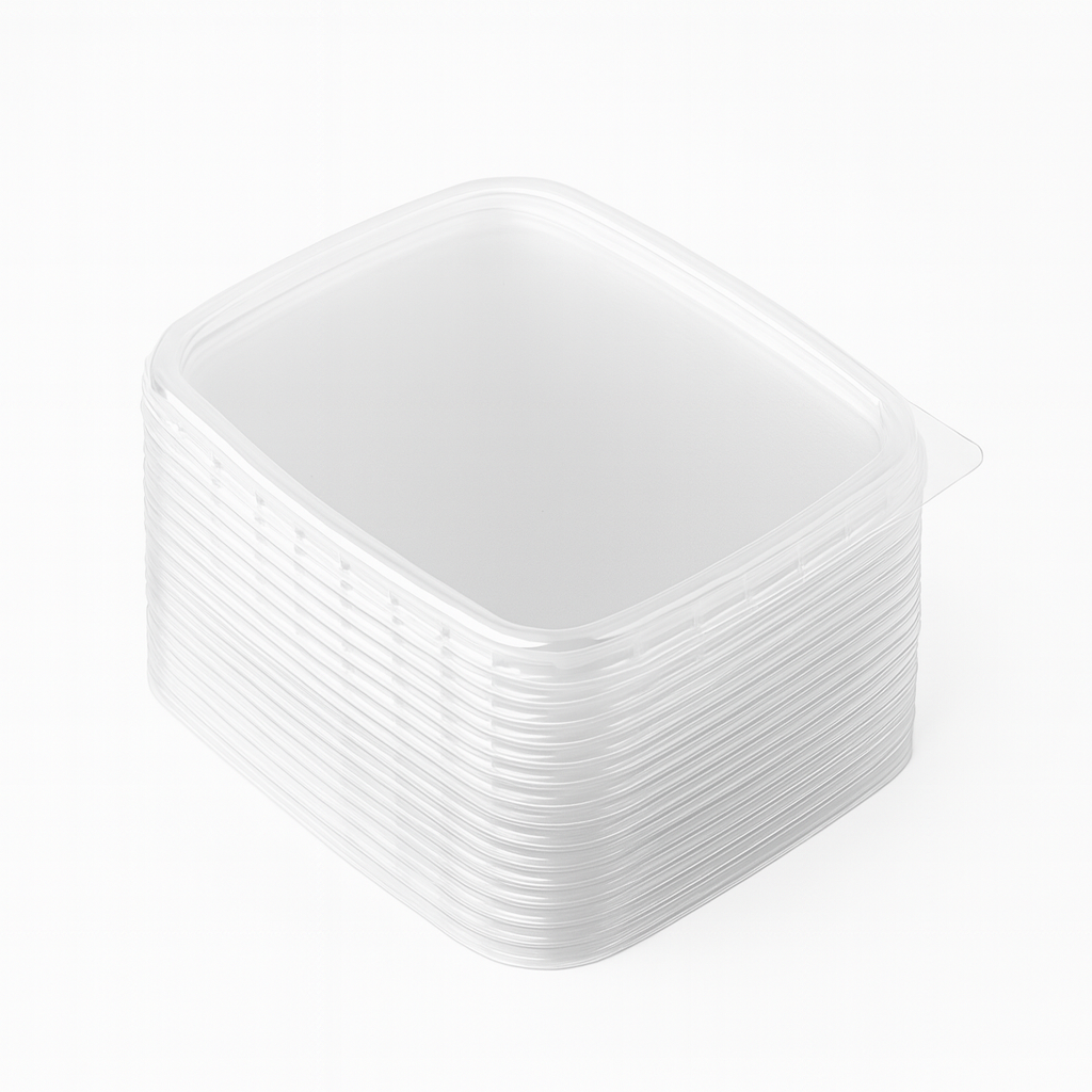 Plastmasas vāki konteineriem, caurspīdīgi, 108x81x33mm, PP