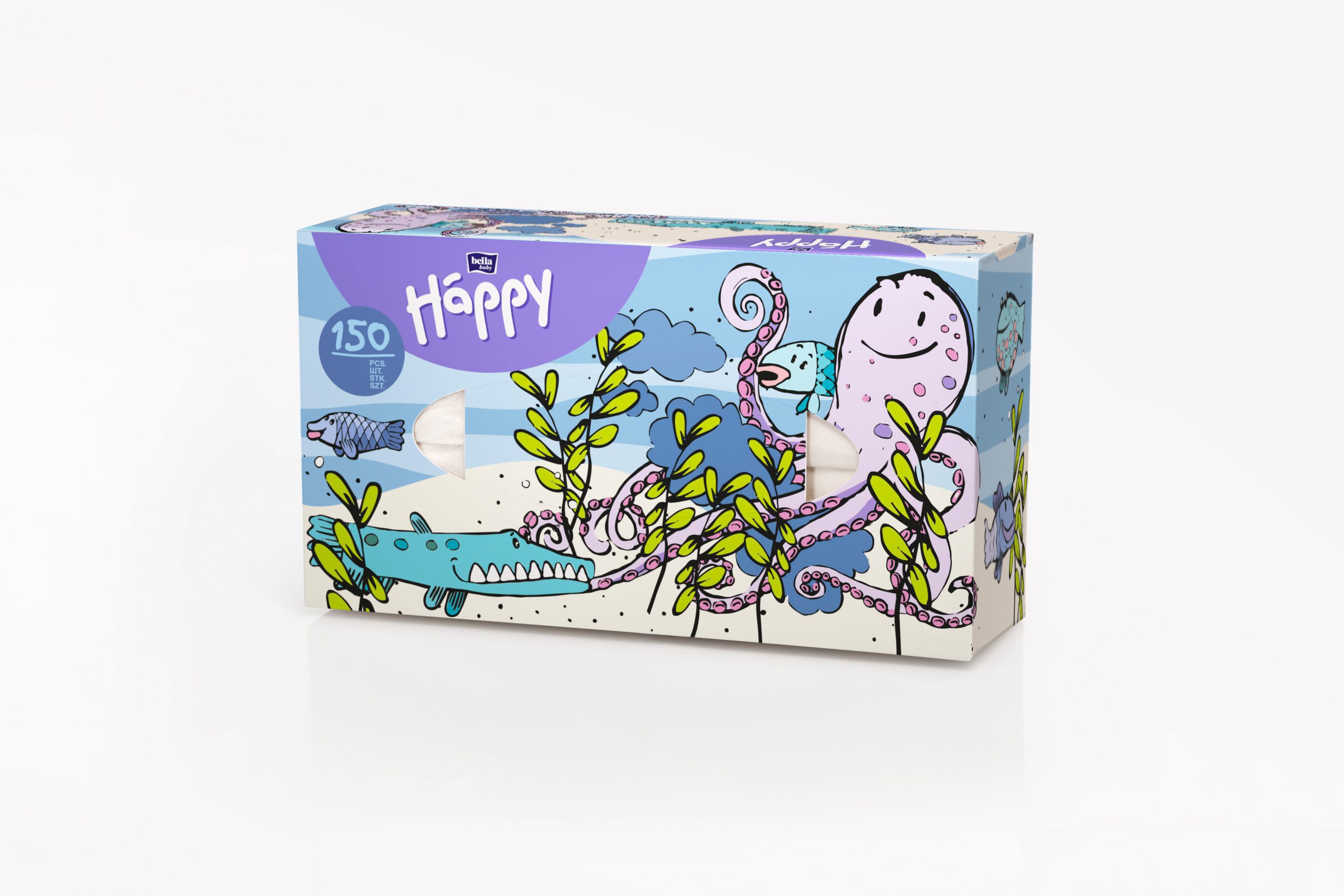HAPPY Universālās salvetes (kastītē) 100 gb+50%
