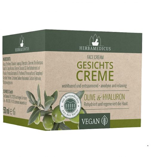 HERBAMEDICUS Sejas krēms Olive & Hialuronskābe