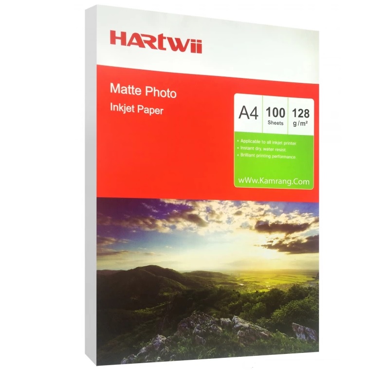 Fotopapīrs A4, 108gr, 100lap, matēts, Hartwii