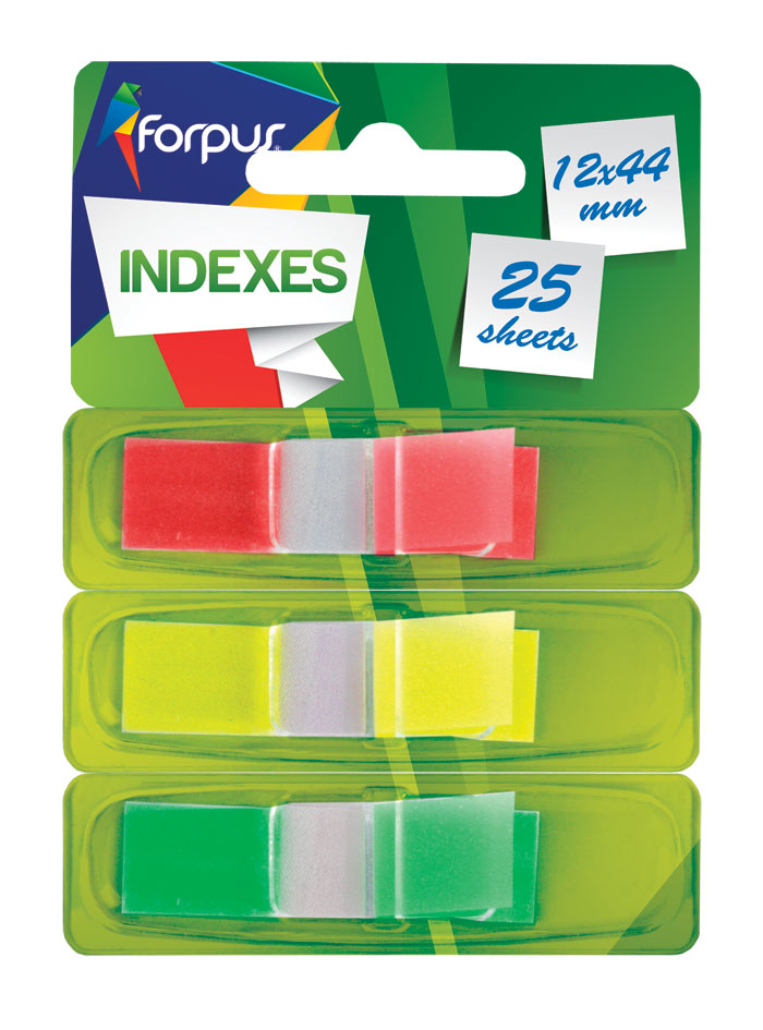 Indeksi,12X44mm, 3X25lpp