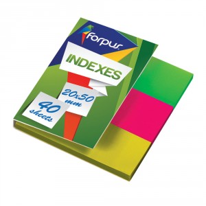 Indeksi 20x50mm 3x40lp caurspīdīgi PVC