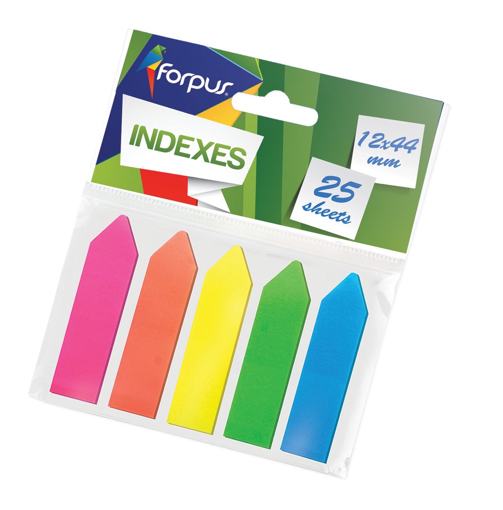 Indeksi-"bultas" PVC 12x40mm neona 5x25lp