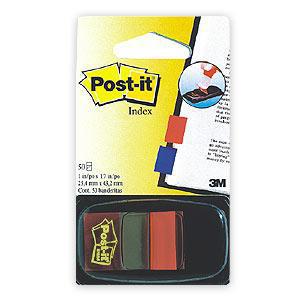 *Indeksi 3M Post-it 680-1 sarkani 25x43mm/50l