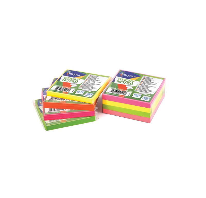 Piezīmju līmlapiņas Forpus 75x75mm 80l dzeltenas