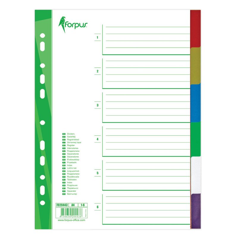 Dokumentu sadal Sadalītājs dokumentiem Forpus 1-6