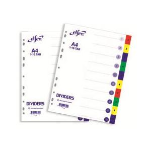 Dokume Sadalītājs A4/1-10 krāsains, ar numerāciju