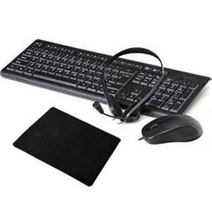 Komplēkts 4in1 tastatūra/pele/austiņas/paliktnis