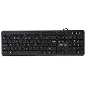 Tastatūra USB ENG melna OK07B Omega