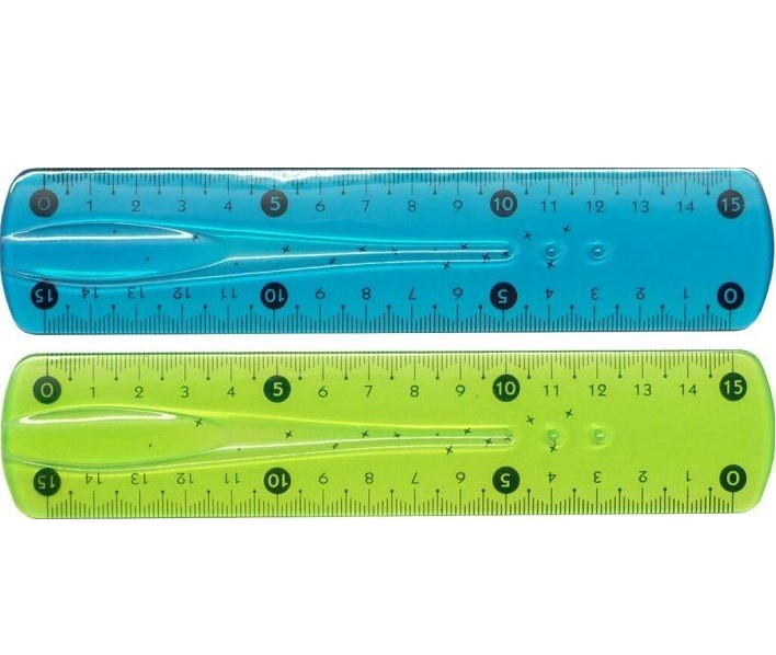 Lineāls 20cm elastīgs, neona krāsas FLEX