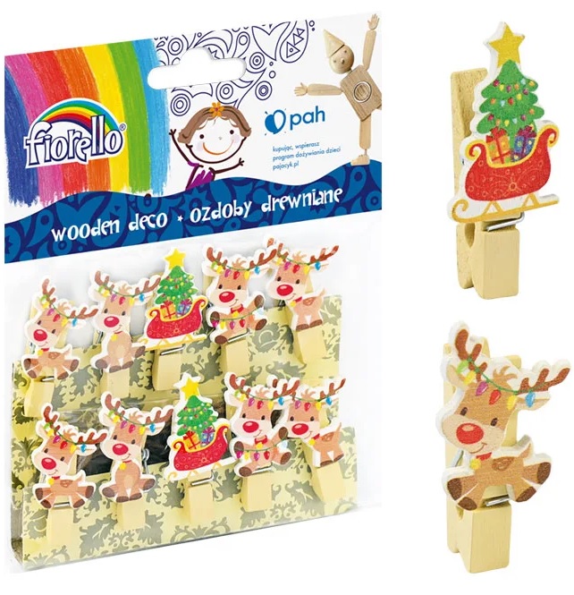 Dekors Ziemassvētku 44x23 mm knaģis koka