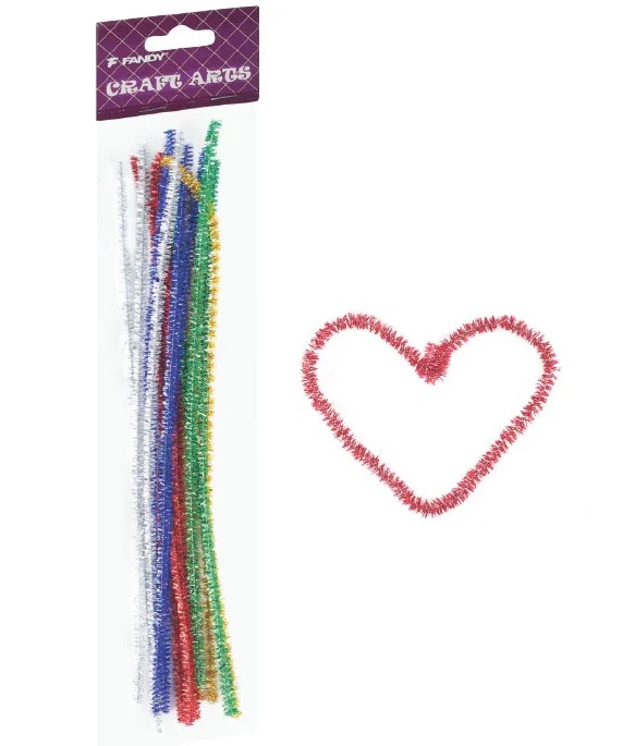 Pūkainas stieples 30 cm metalic asorti
