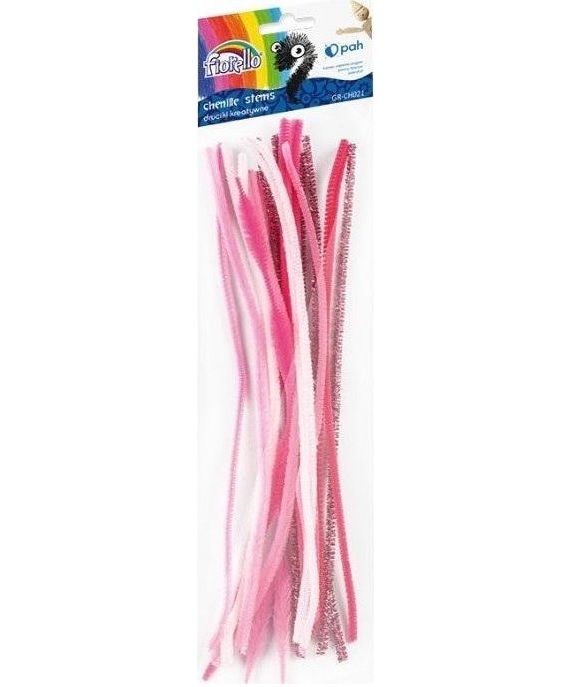 Pūkainas stieples 30 cm, rozā krāsas