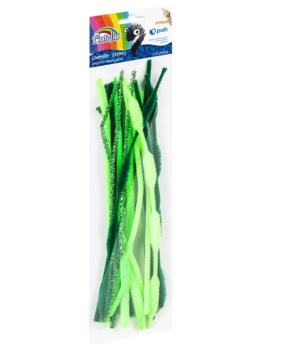 Pūkainas stieples 30 cm, zaļie toņi