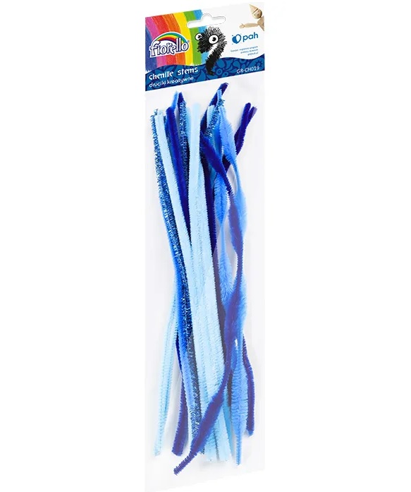 Pūkainas stieples 30 cm, zilie toņi