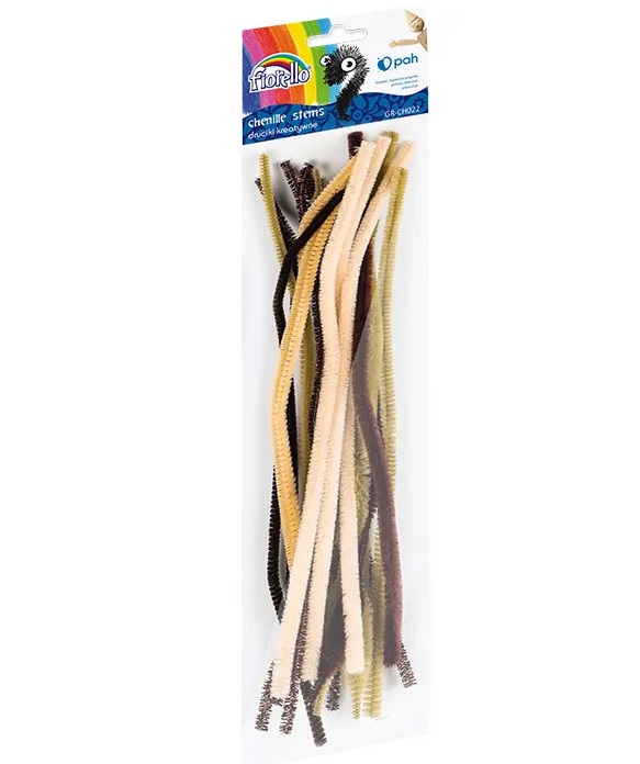 Pūkainas stieples 30 cm, brūnie toņi