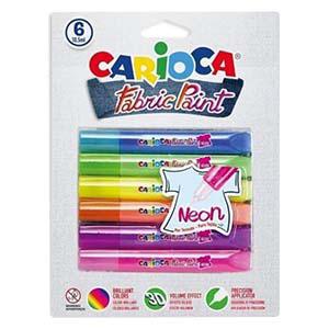 Krāsas 6 neon krāsas tekstīlam 3D