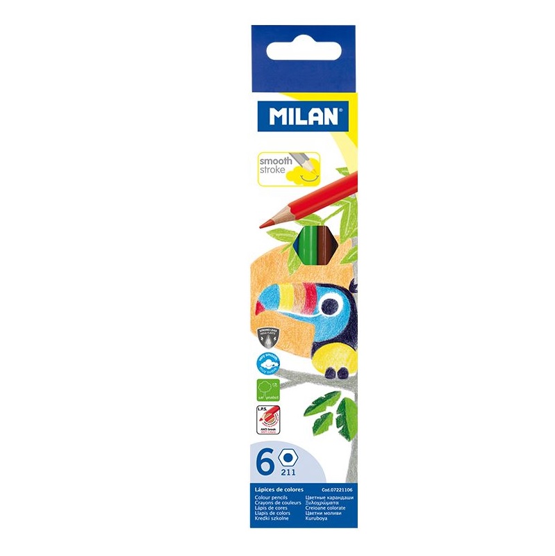 Krāsainie zīmuļ Zīmuļi krāsainie MILAN, 6