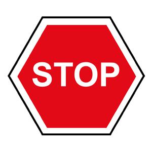 Informatīvās uzlīmes Uzlīmes "Stop", 114mmx114mm