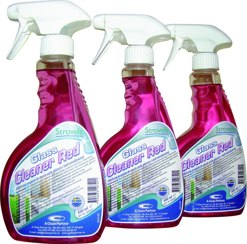 STROVELS Glass Cleaner Red līdzeklis stikla