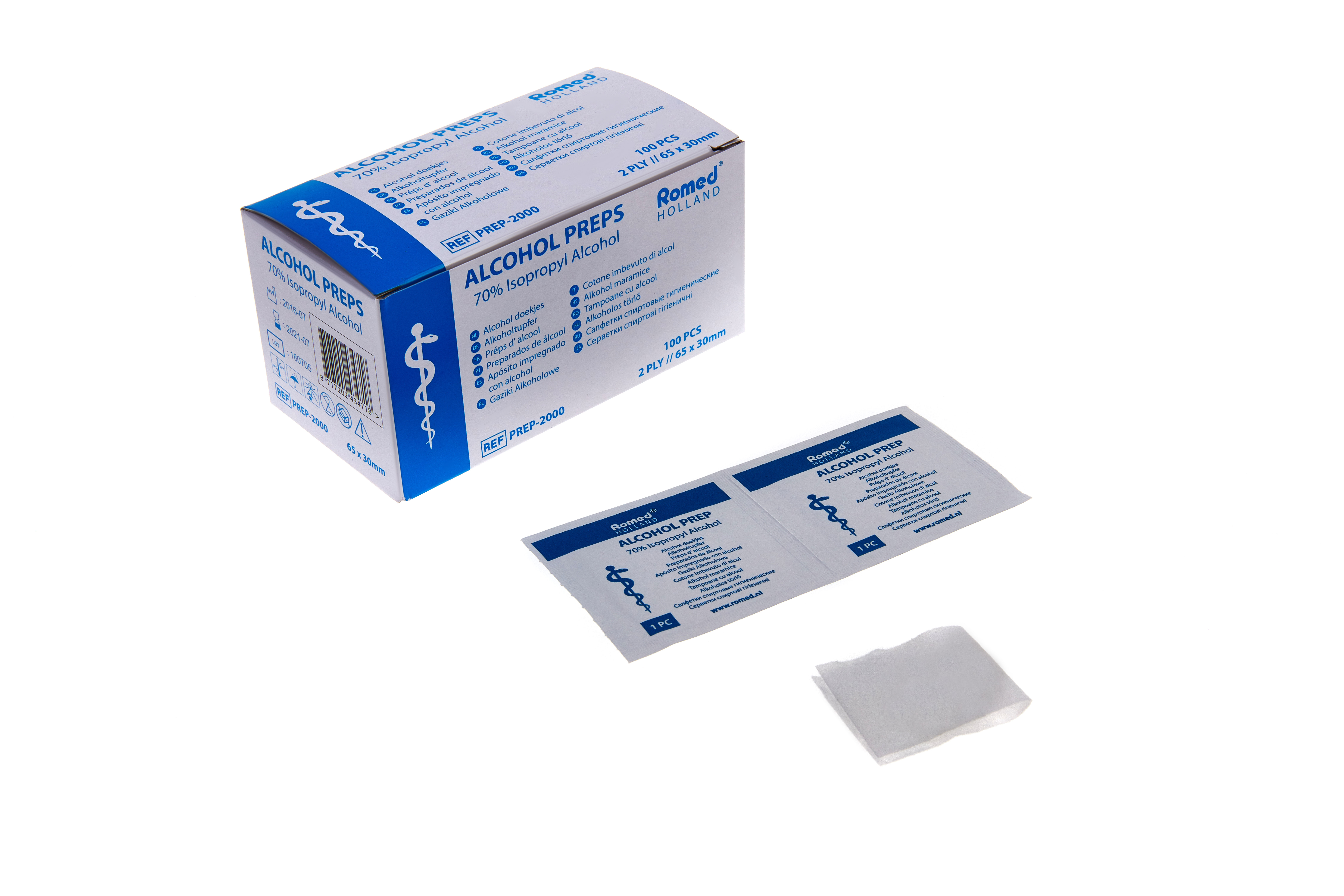 Salvetes injekcijām ar spirtu 65 mm