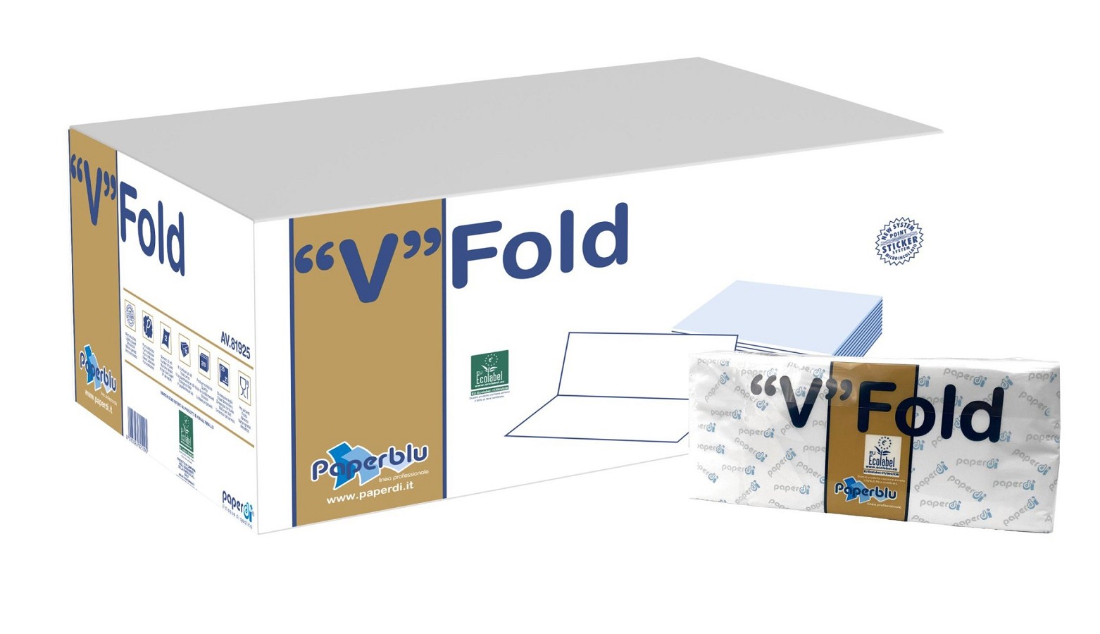 Papīra dvieļi V - veida, PAPERBLU