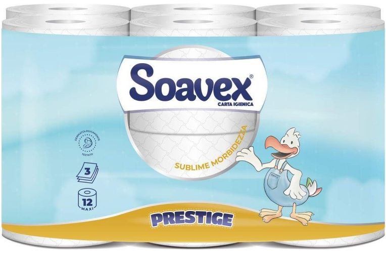 Tualetes papīrs SOAVEX Maxi Prestige, celuloze