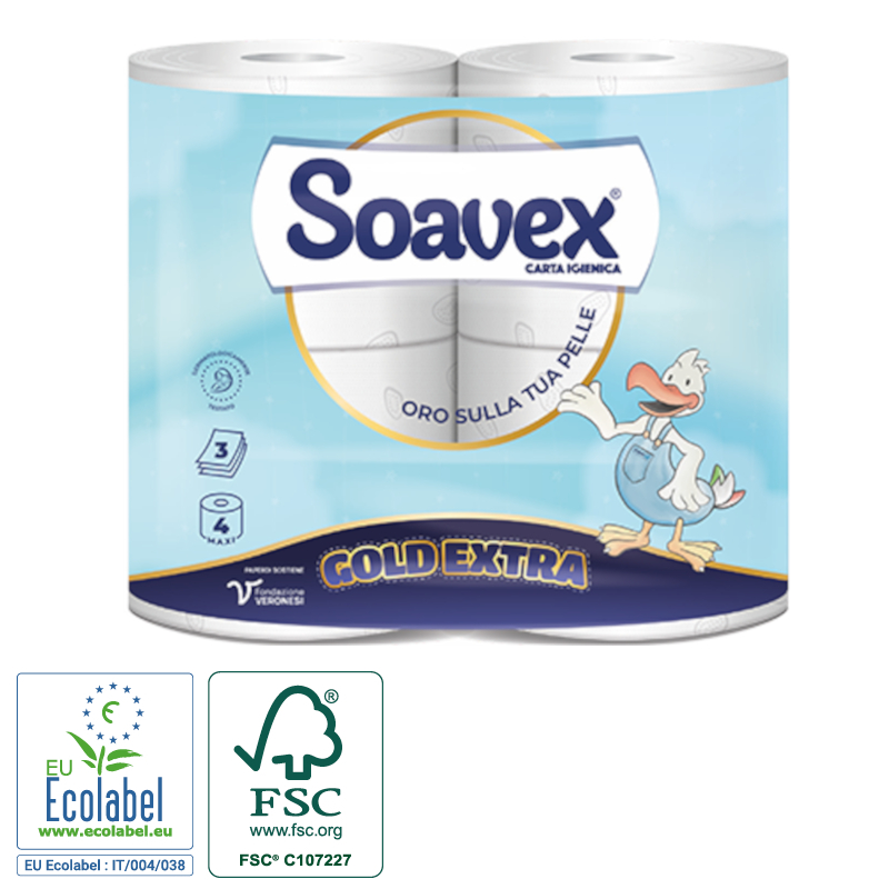 Tualetes papīrs SOAVEX Gold Extra, celuloze