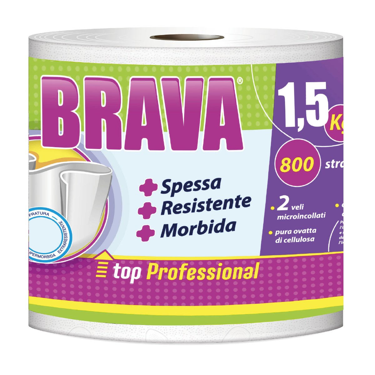Virtuves dvielis rullis, BRAVA, celuloze, 2-kārt