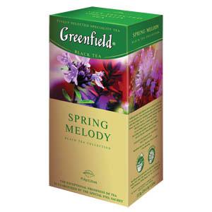 GREENFIELD Spring Melody melnā tēja 25x1