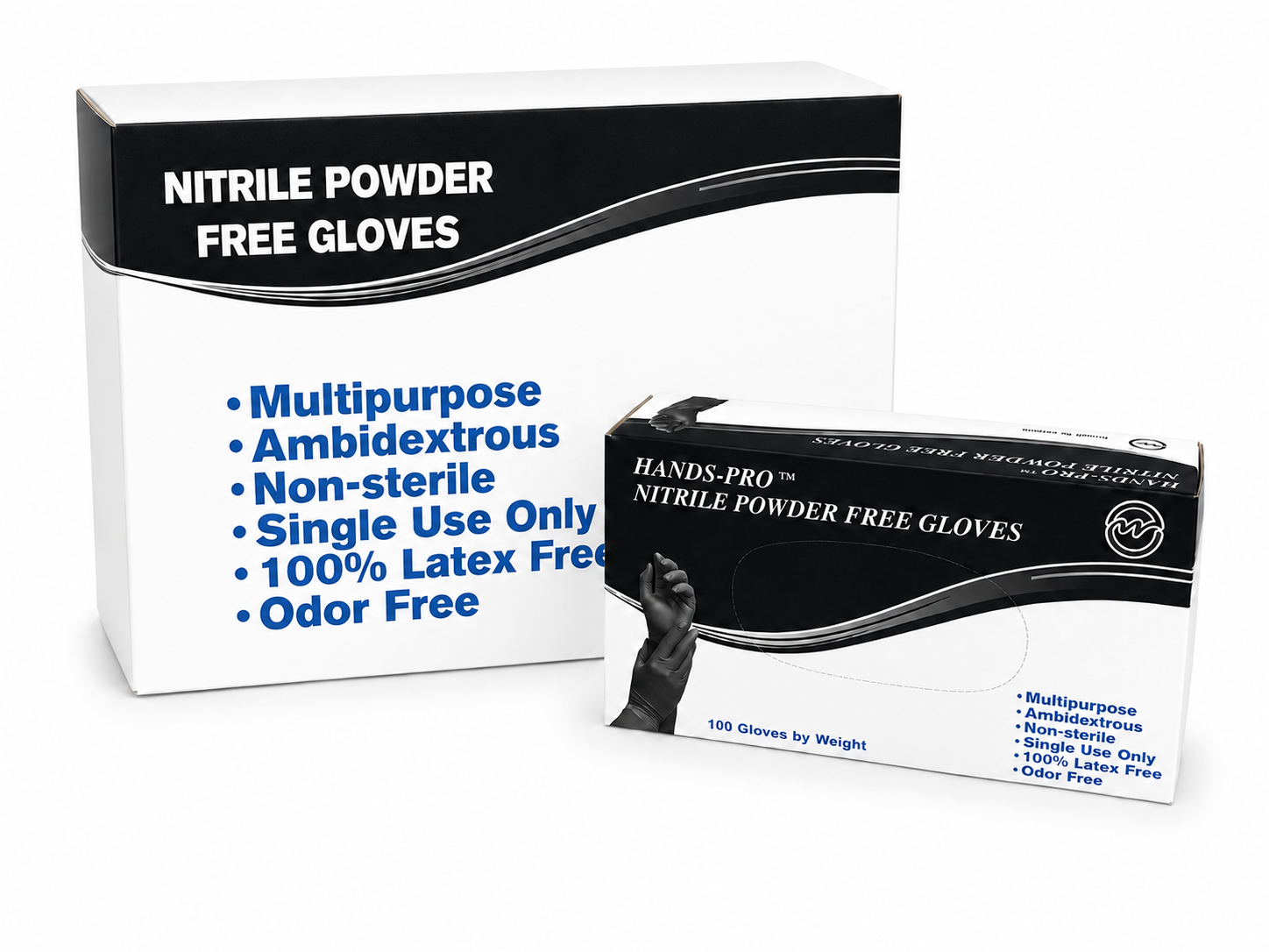 Nitrila cimdi ,Melns, Powder free 3